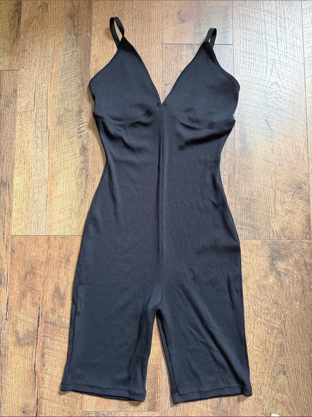 GRLFRND Black Fitted V-Neck Jumpsuit Romper